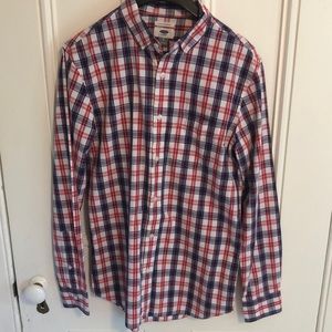 Old Navy Red, White and Blue Checkered Button Down